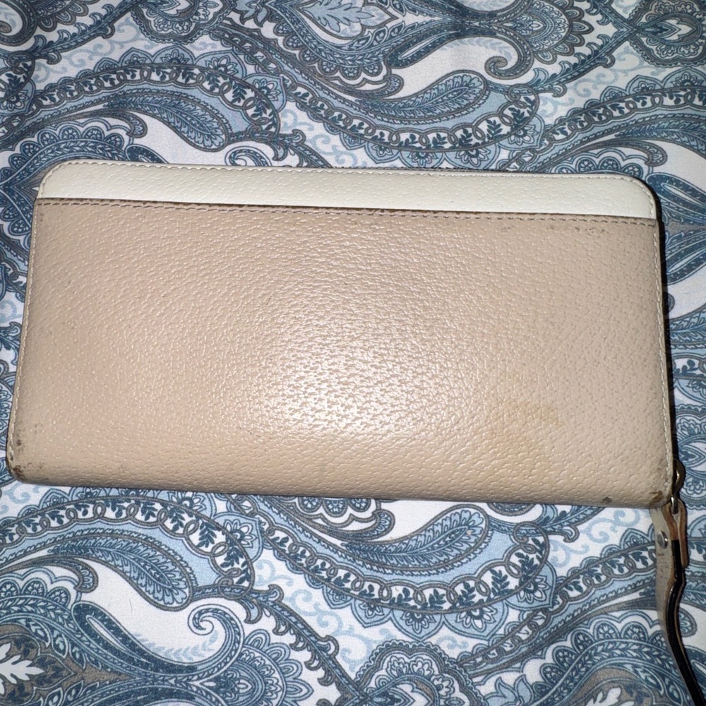 kate spade Two-Tone Cream and Beige Zip Wallet - Picture 8 of 9